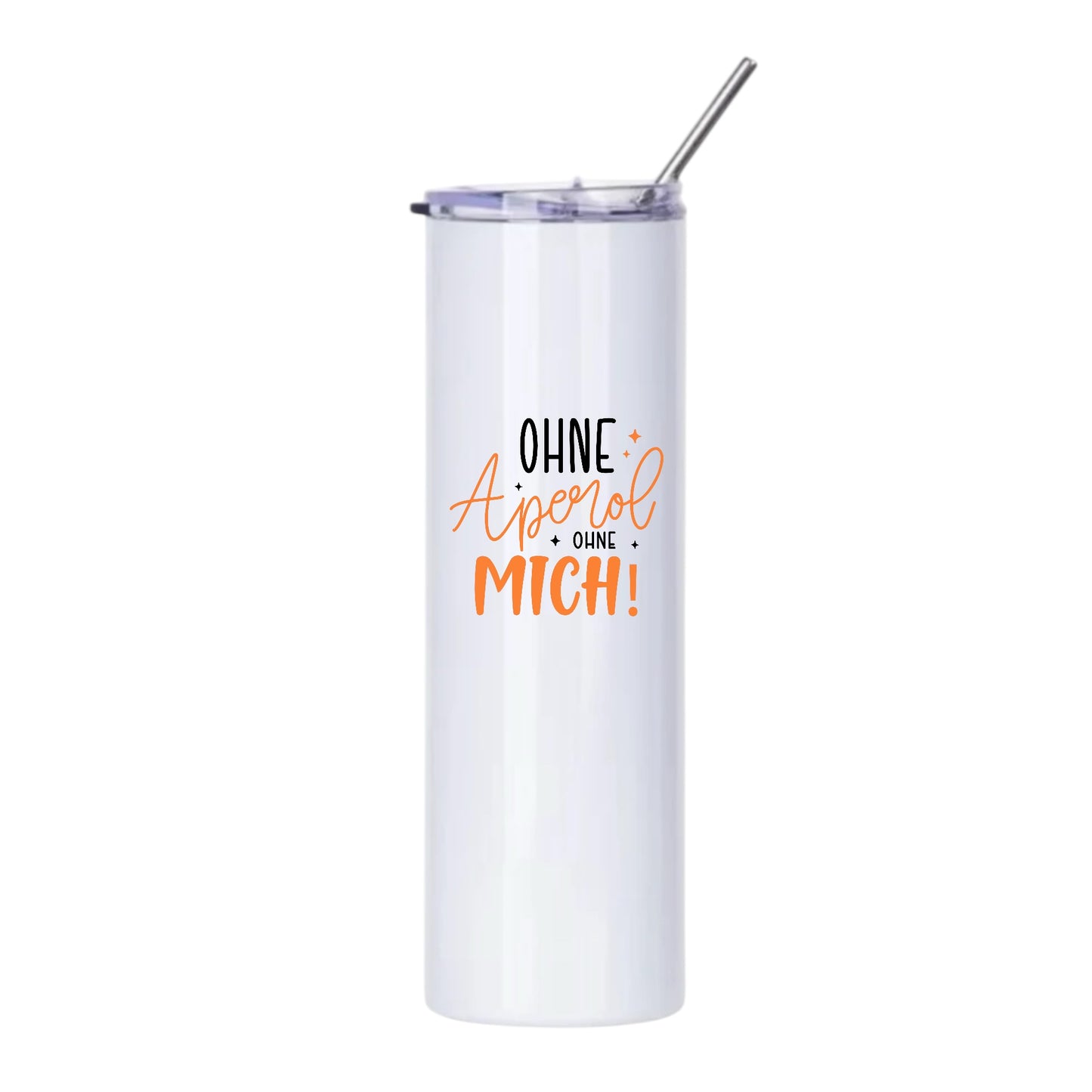 Aperolbecher TO GO Weinbecher Edelstahl Isolierter Becher Aperol Spritz Thermobecher + Strohhalm Edelstahl Geschenk Frau Freundin
