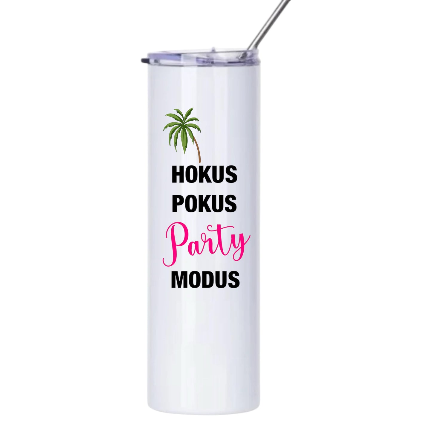 Isolierter Becher TO GO + Edelstahl Strohhalm Aperol Spritz Thermobecher Geschenk Freundin # Hokus Pokus Malle Modus' Party