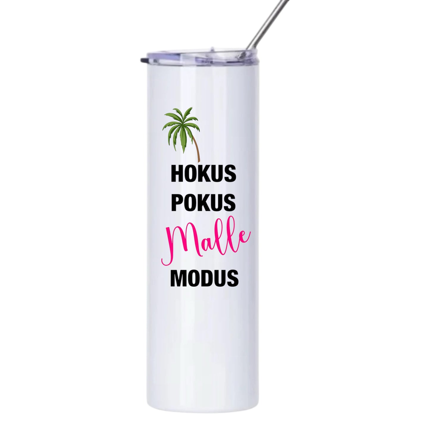 Isolierter Becher TO GO + Edelstahl Strohhalm Aperol Spritz Thermobecher Geschenk Freundin # Hokus Pokus Malle Modus' Party