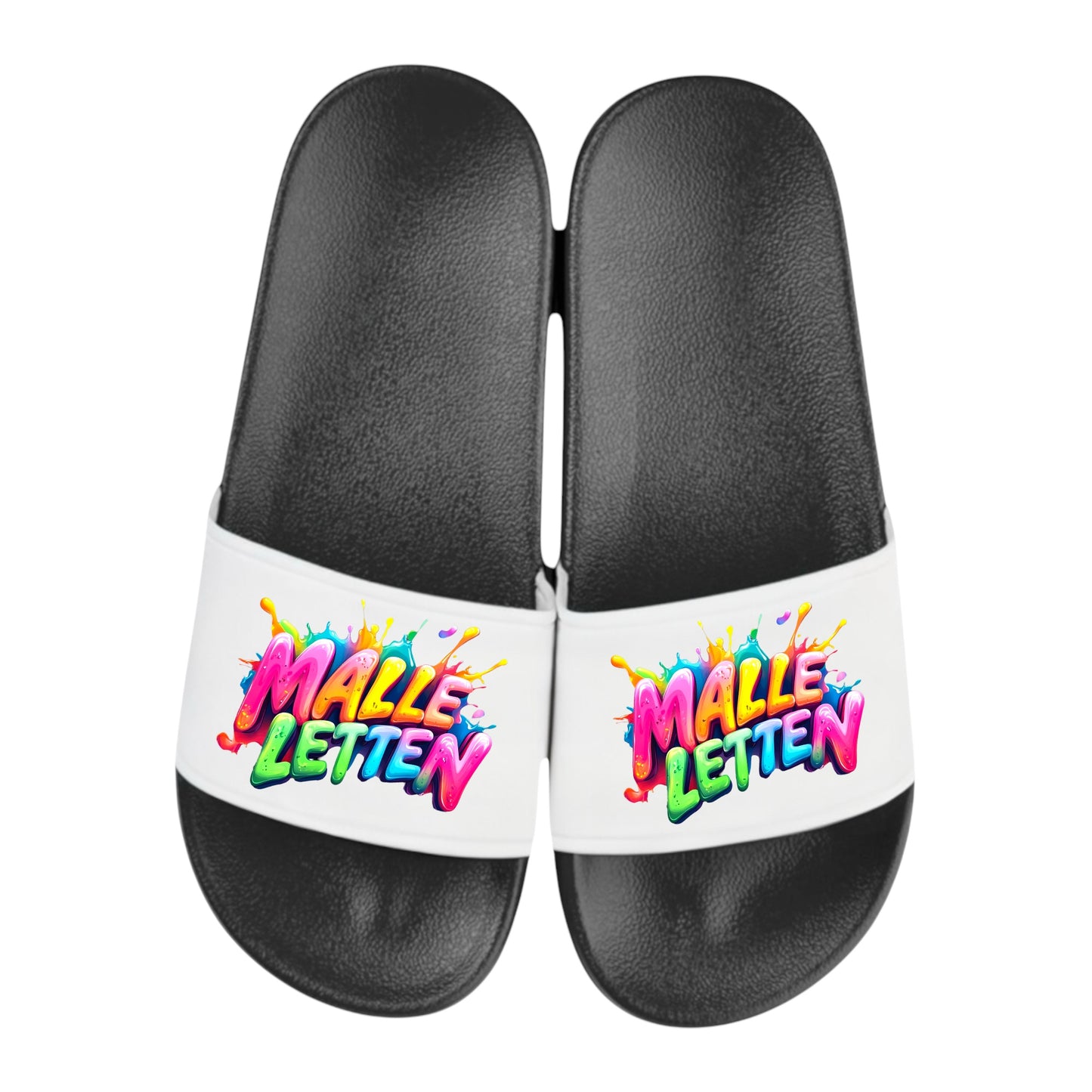 Badelatschen personalisiert „MALLE LETTEN“ – Schlappen Slipper - Badeschuhe Partyurlaub, Malle Fahrt, Abschlussfahrt, lustige Geschenkidee