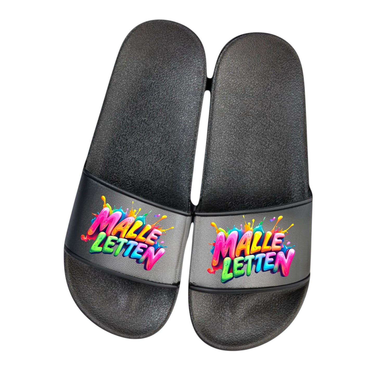 Badelatschen personalisiert „MALLE LETTEN“ – Schlappen Slipper - Badeschuhe Partyurlaub, Malle Fahrt, Abschlussfahrt, lustige Geschenkidee