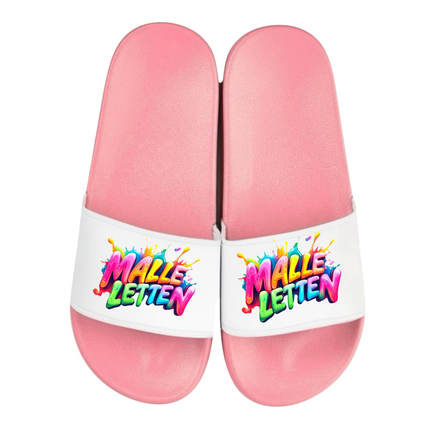 Badelatschen personalisiert „MALLE LETTEN“ – Schlappen Slipper - Badeschuhe Partyurlaub, Malle Fahrt, Abschlussfahrt, lustige Geschenkidee