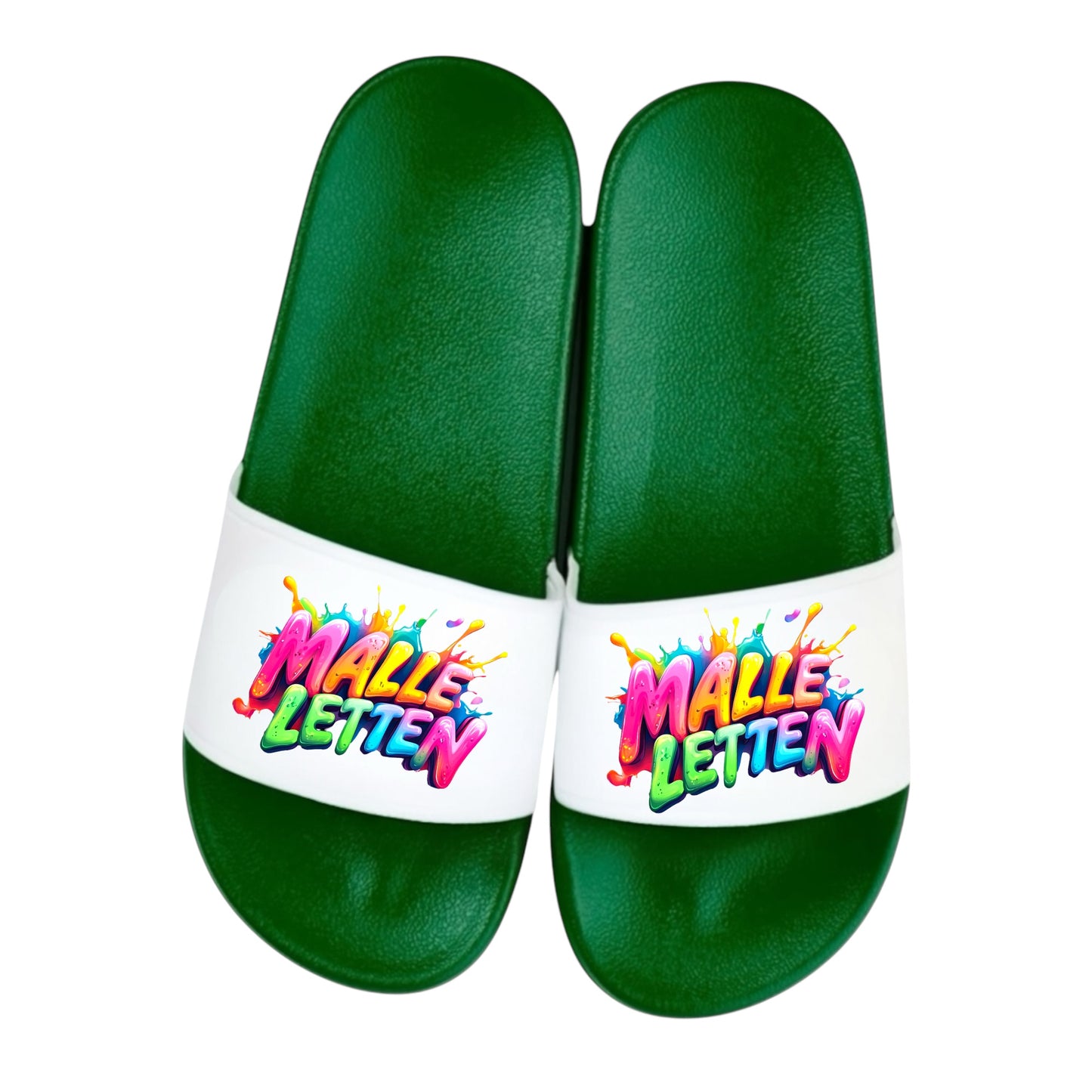 Badelatschen personalisiert „MALLE LETTEN“ – Schlappen Slipper - Badeschuhe Partyurlaub, Malle Fahrt, Abschlussfahrt, lustige Geschenkidee