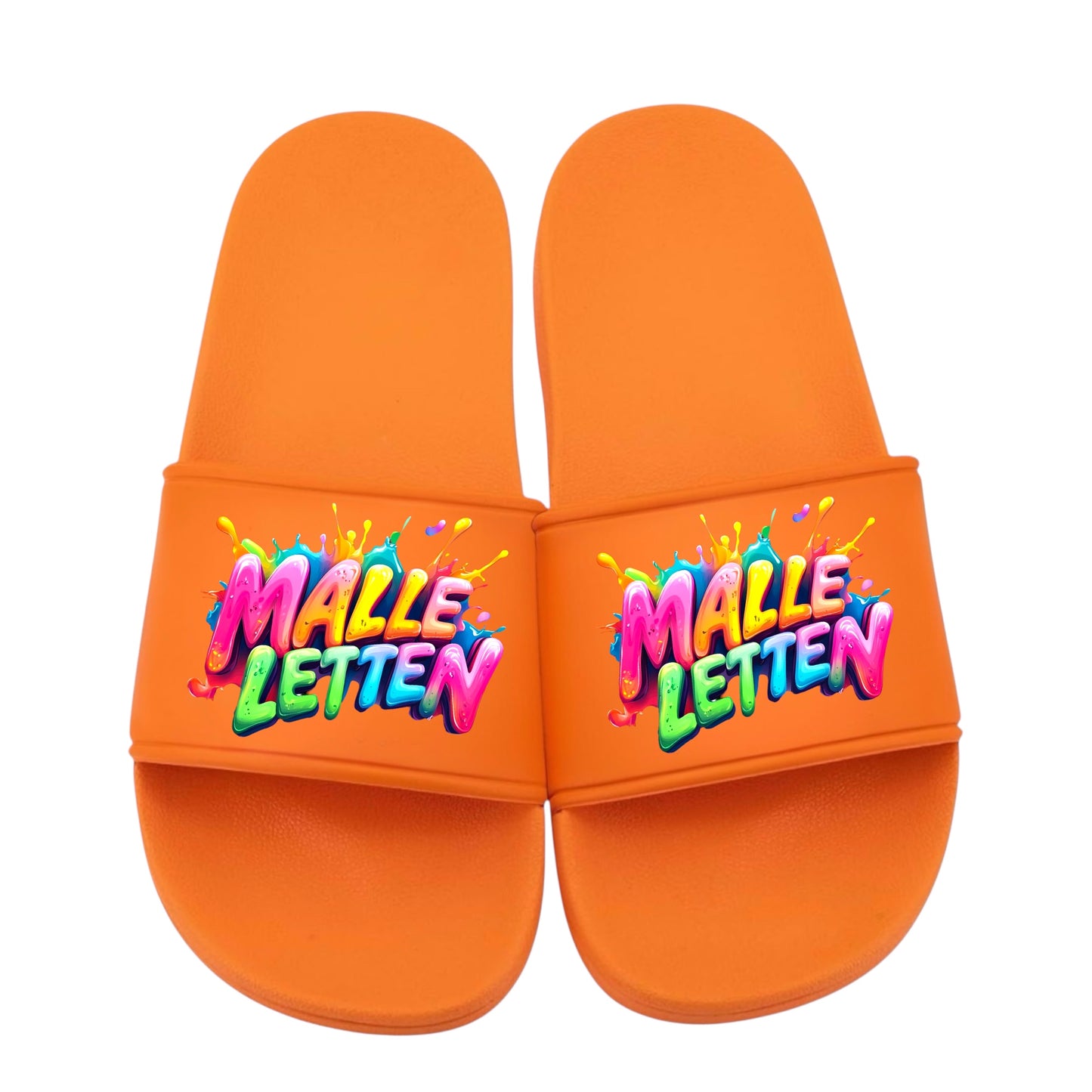 Badelatschen personalisiert „MALLE LETTEN“ – Schlappen Slipper - Badeschuhe Partyurlaub, Malle Fahrt, Abschlussfahrt, lustige Geschenkidee