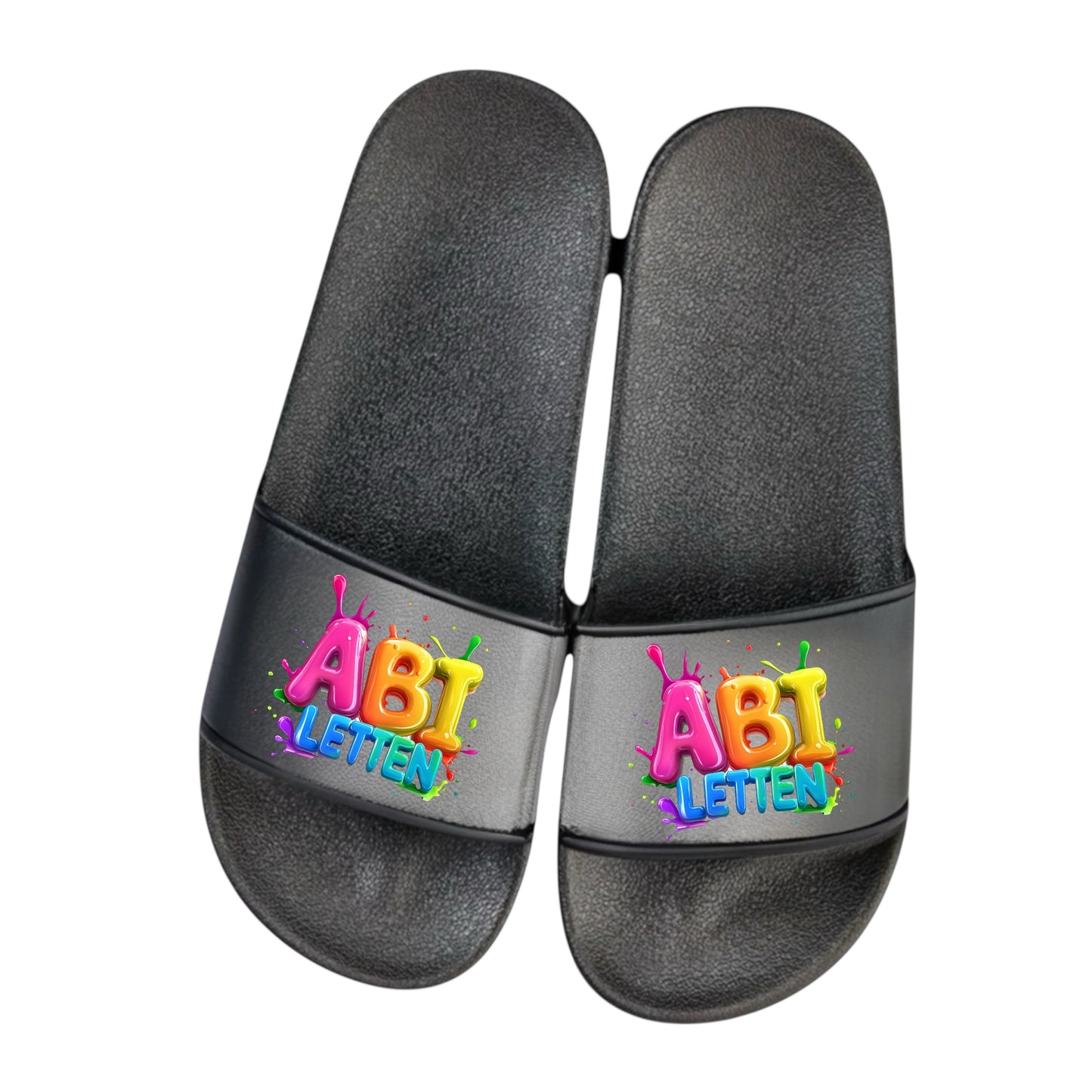 adelatschen personalisiert „ABI LETTEN “ – Schlappen Slipper - Geschenk zum Abitur, ABI, lustige Geschenkidee, Abschluss, Hochschulreife