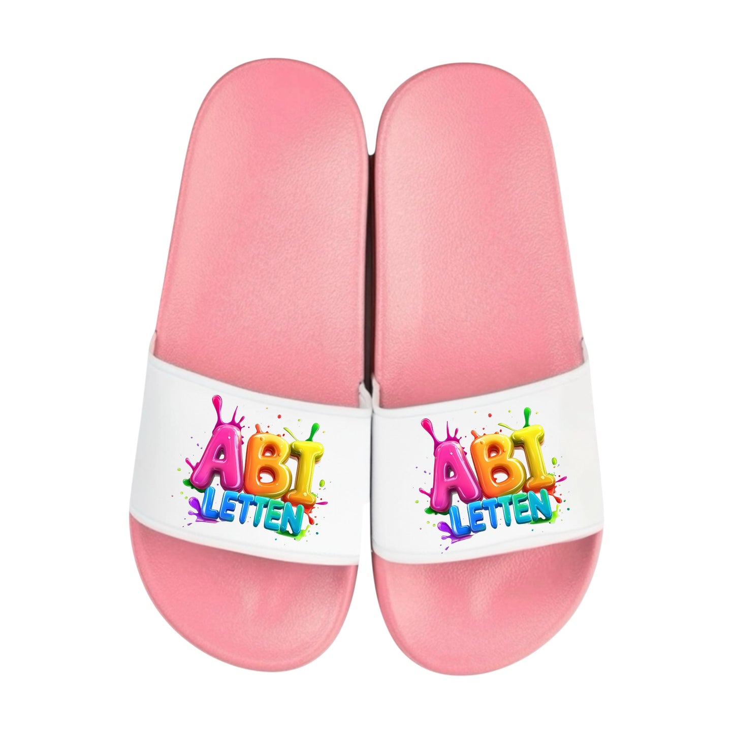 adelatschen personalisiert „ABI LETTEN “ – Schlappen Slipper - Geschenk zum Abitur, ABI, lustige Geschenkidee, Abschluss, Hochschulreife
