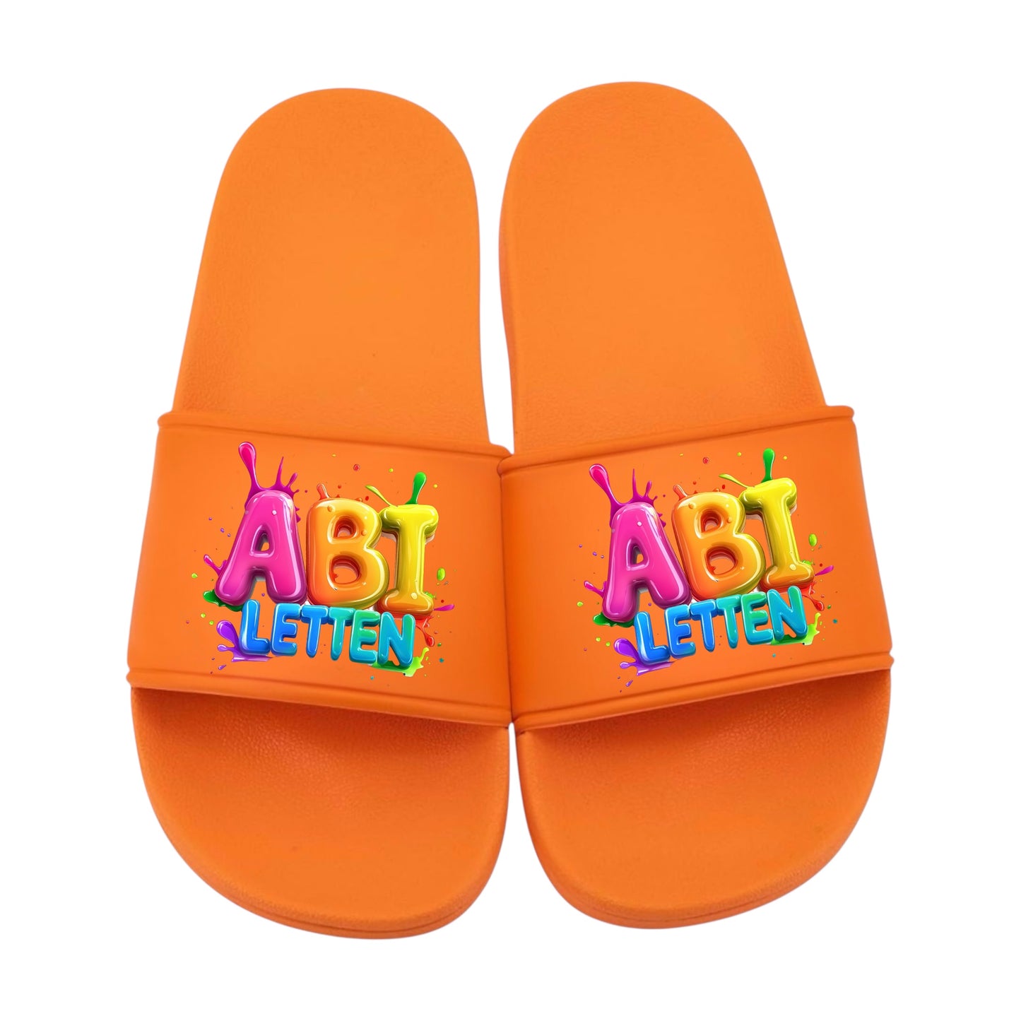 adelatschen personalisiert „ABI LETTEN “ – Schlappen Slipper - Geschenk zum Abitur, ABI, lustige Geschenkidee, Abschluss, Hochschulreife