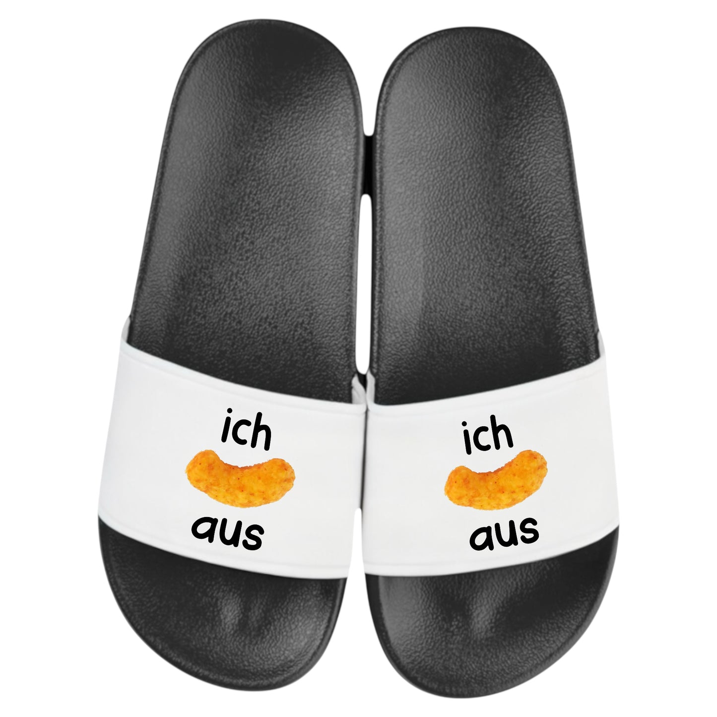 Badelatschen „Ich flipp aus“ mit Erdnussflip-Motiv – Schlappen Slipper Slides - Badeschuhe Partyurlaub, Malle Fahrt