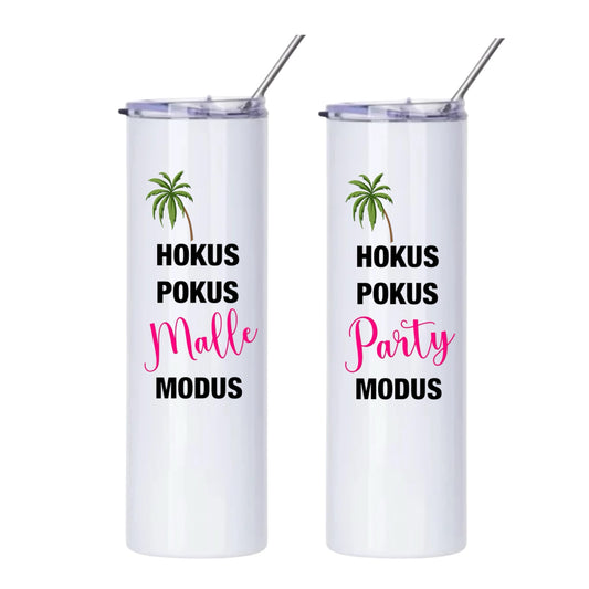 Isolierter Becher TO GO + Edelstahl Strohhalm Aperol Spritz Thermobecher Geschenk Freundin # Hokus Pokus Malle Modus' Party