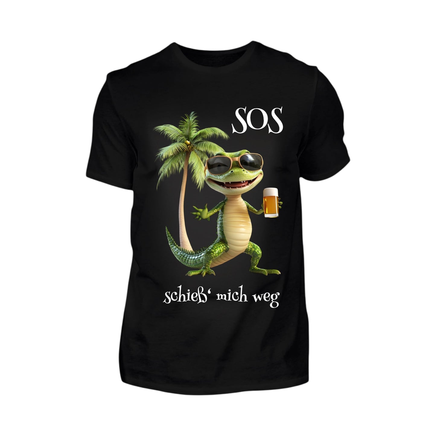T-Shirt - Party-Shirt „SOS – schieß’ mich ab“  - Malle 2025, lustiges Party Shirt, Mallorca Tour