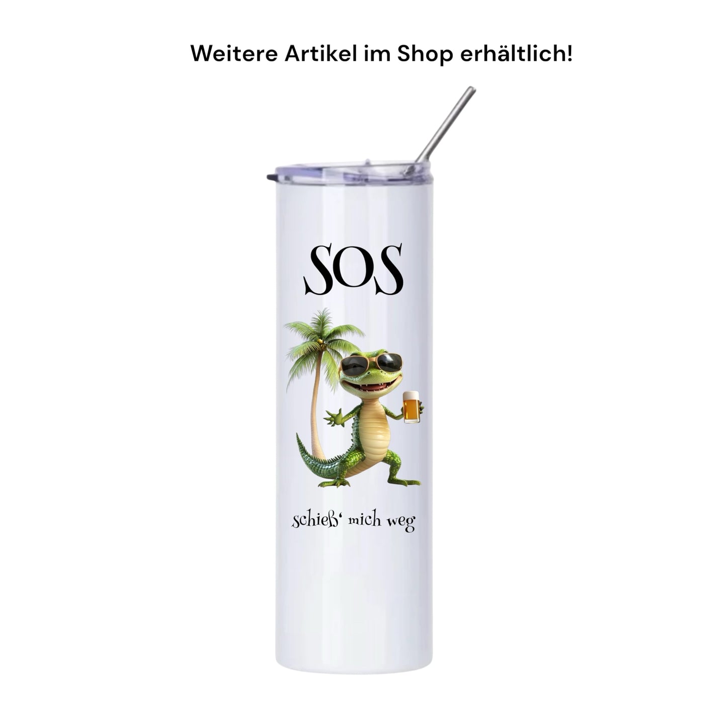 Badelatschen „SOS – schieß’ mich ab“ 🐊🍺 – Schlappen Slipper Slides - Badeschuhe Partyurlaub, Malle Fahrt