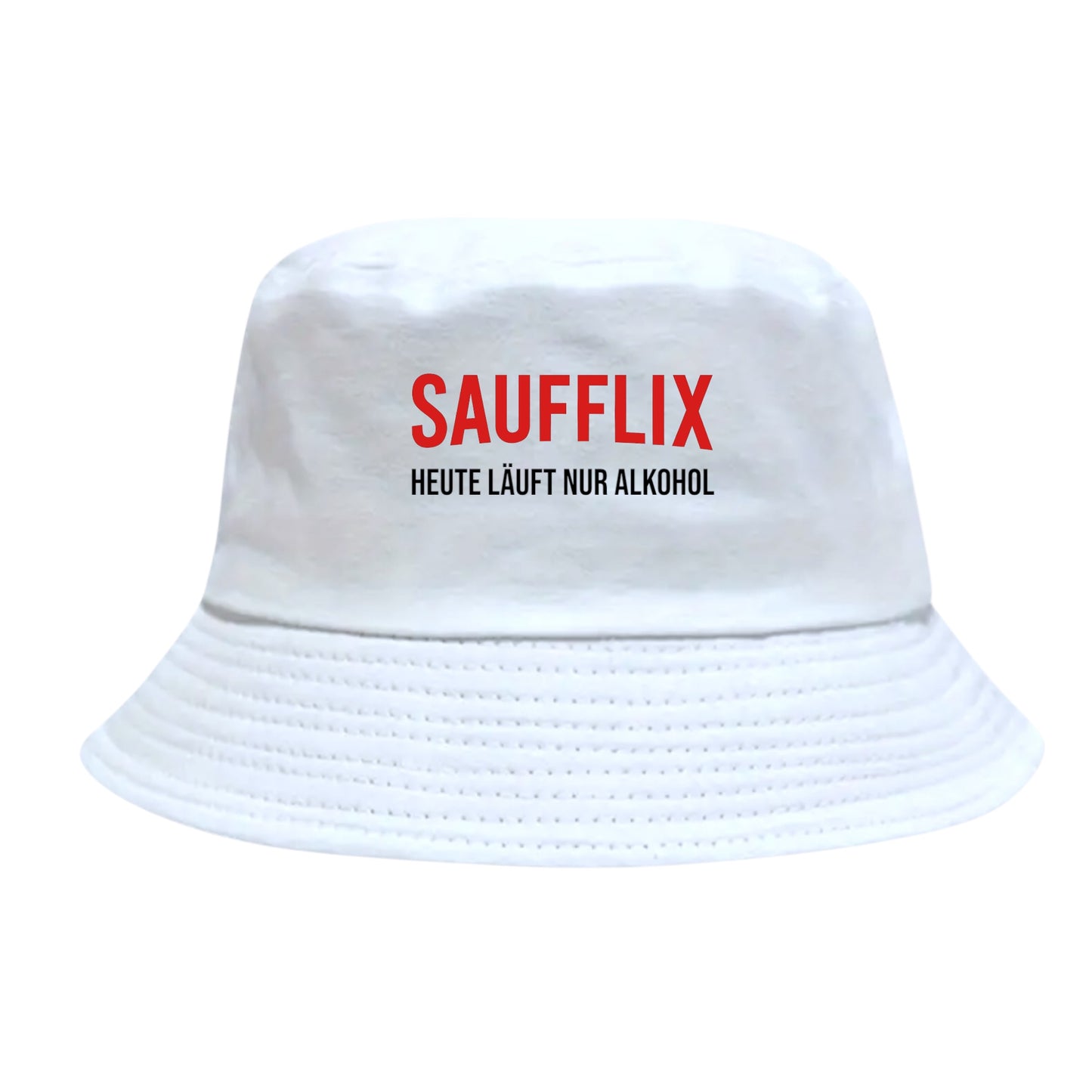 Fischerhut - Party-Fischerhut – 🍻 SAUFFLIX – Heute läuft nur Alkohol! 🍻 – lustiger Party Hut, Malle-Tour