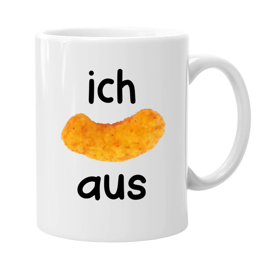 Lustige Kaffeetasse, Spruch Tasse "Ich flipp aus" – 330 ml mit Erdnussflip-Print Spülmaschinenfest, Weiß