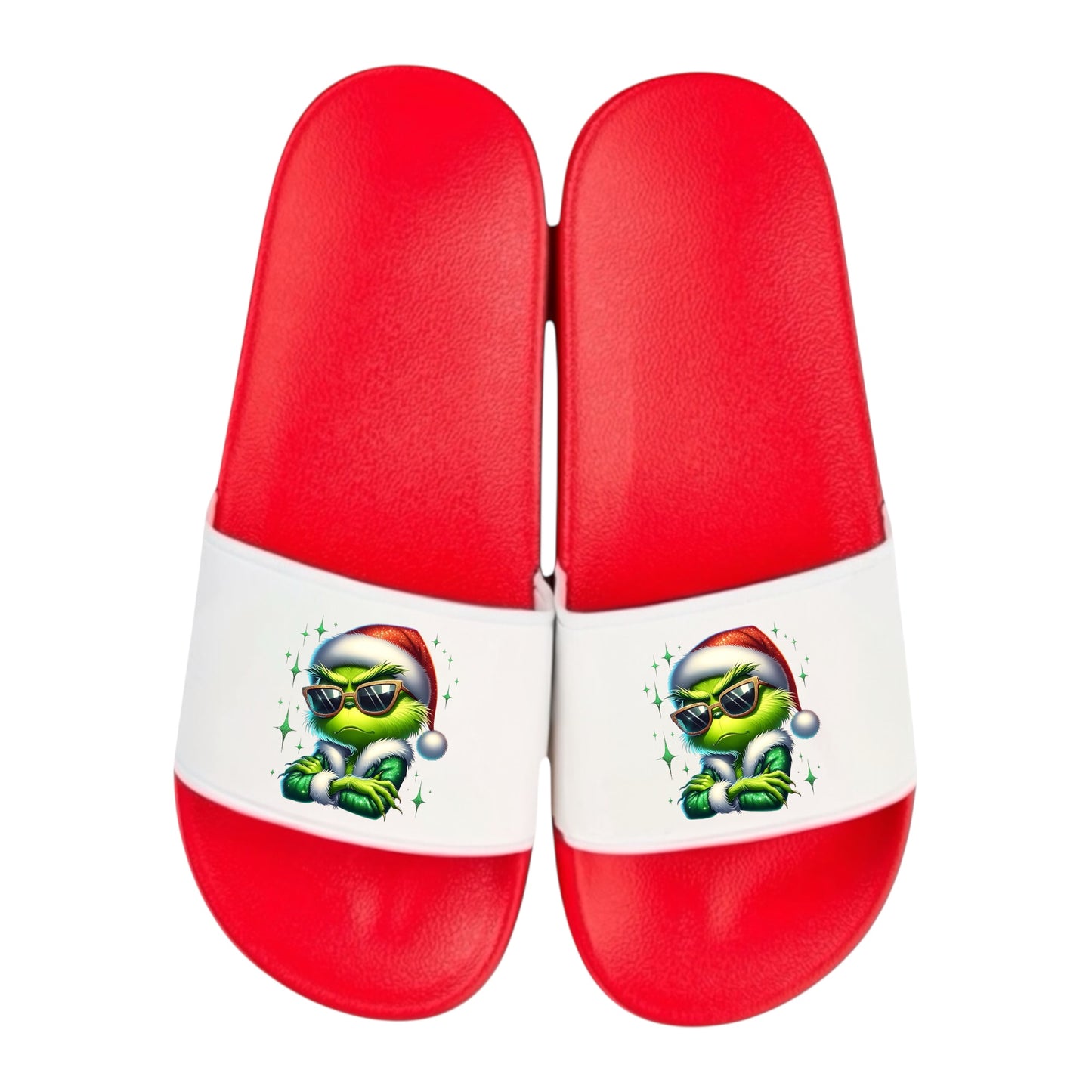 Badelatschen Grinch -  Ich hasse Weihnachten -  lustiges Wichtelgeschenk – Schlappen Slipper Slides - Badeschuhe