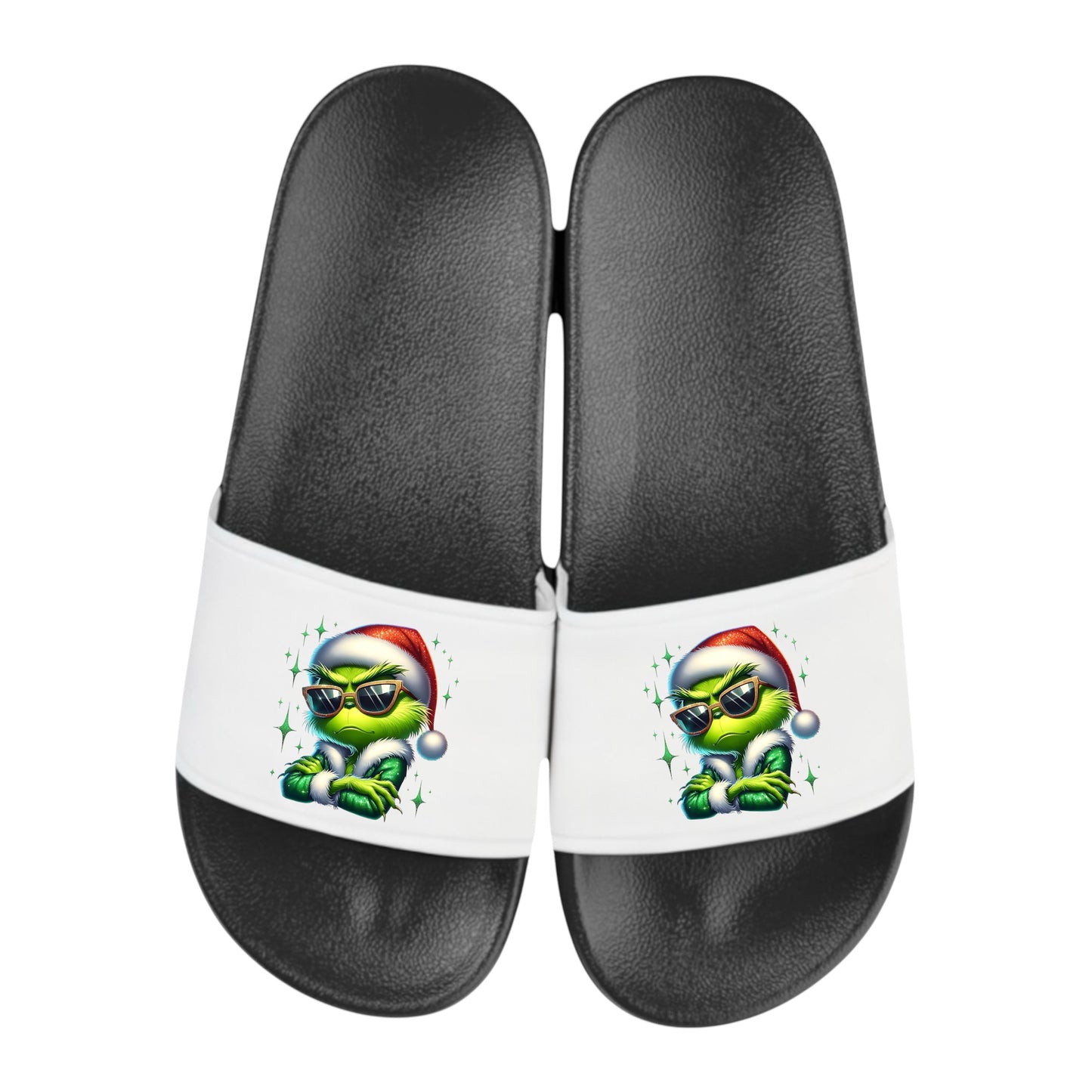 Badelatschen Grinch -  Ich hasse Weihnachten -  lustiges Wichtelgeschenk – Schlappen Slipper Slides - Badeschuhe