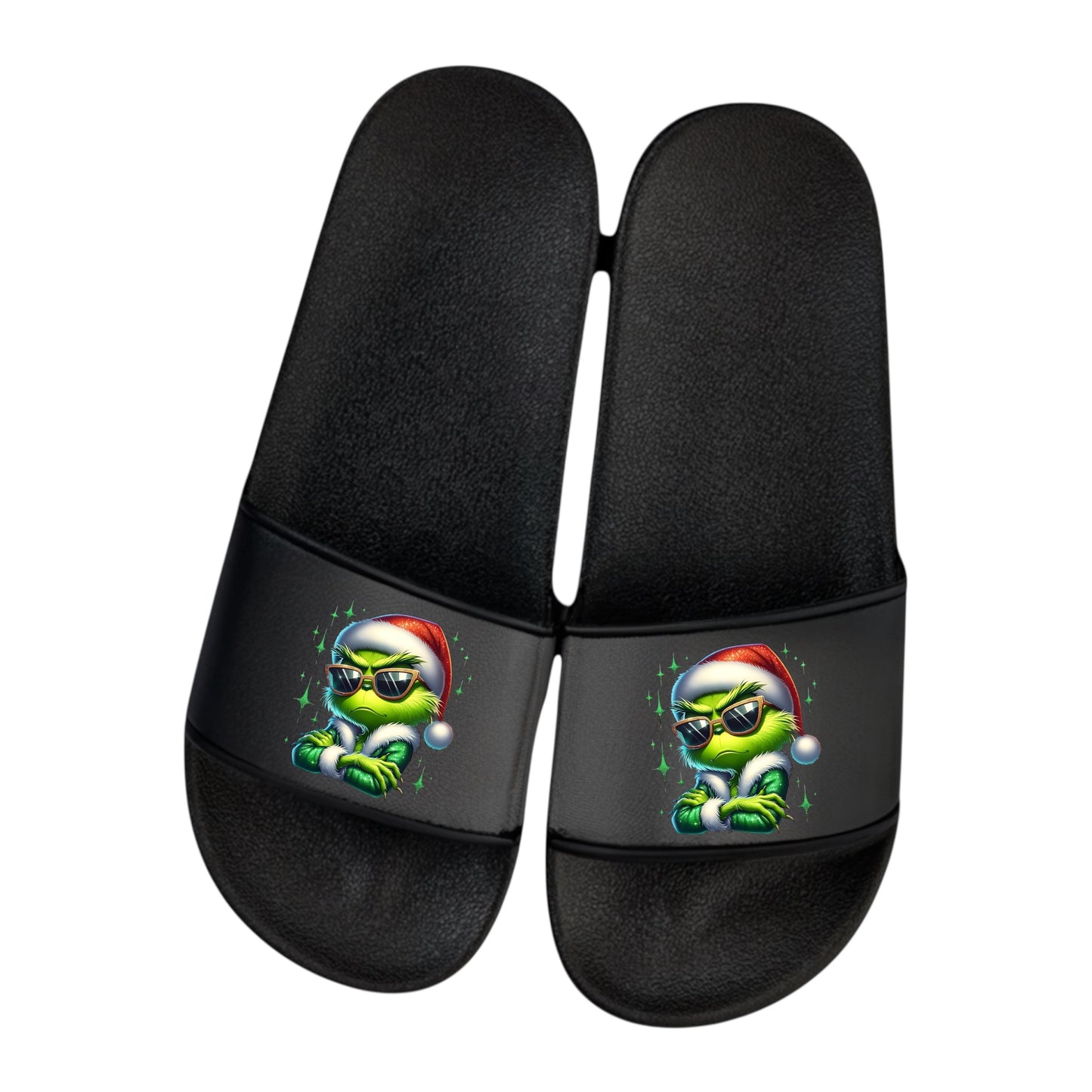 Badelatschen Grinch -  Ich hasse Weihnachten -  lustiges Wichtelgeschenk – Schlappen Slipper Slides - Badeschuhe