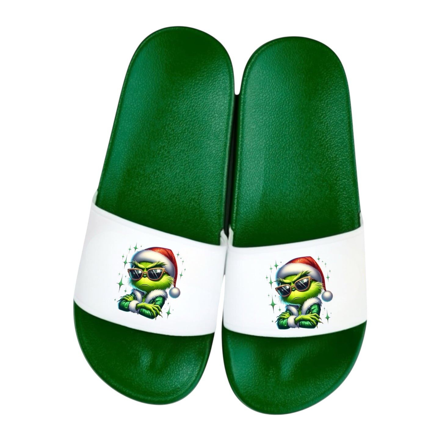 Badelatschen Grinch -  Ich hasse Weihnachten -  lustiges Wichtelgeschenk – Schlappen Slipper Slides - Badeschuhe